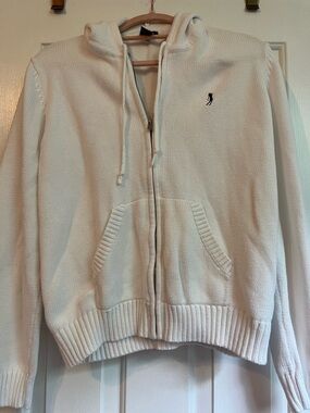 Izod Cream Knit Zip Hoodie with Hood